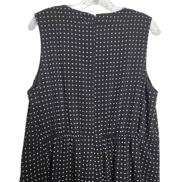 J.Crew Black Polka Dot Sleeveless Shift Mini Dress Size 16 - Picture 8 of 10